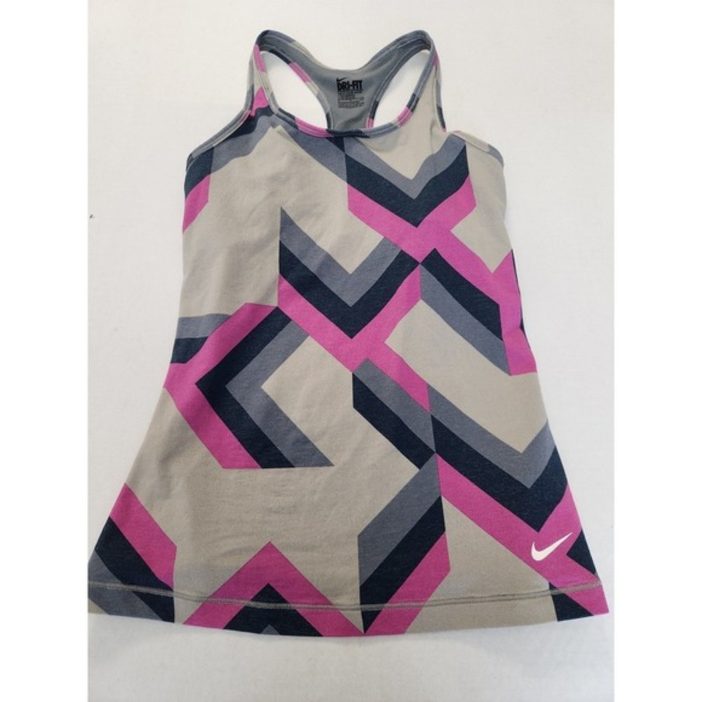 Nike DRI-FIT Athletic Tank Top Geometric‎ Print Racerback Activewear Women's S